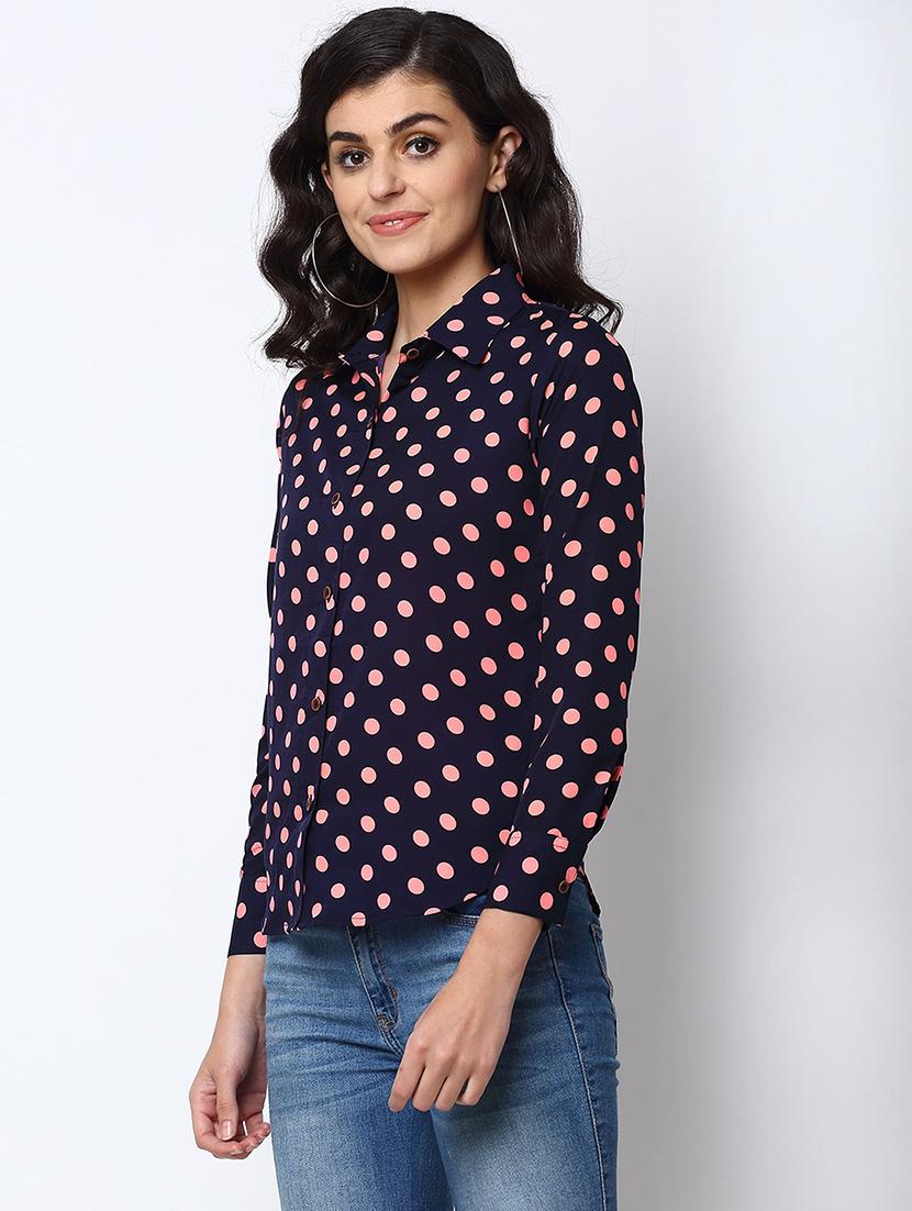 polka dots crepe regular shirt - 19772487 -  Standard Image - 1