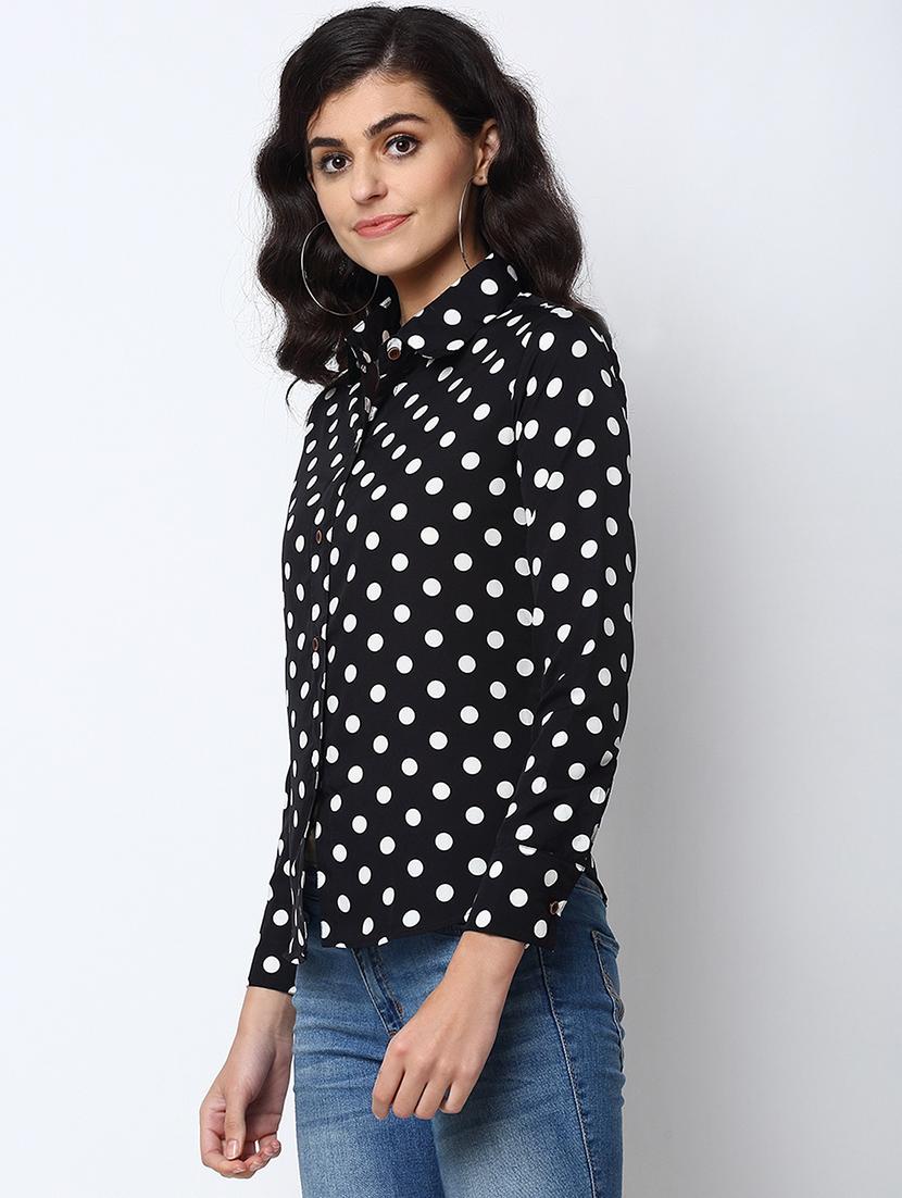 polka dots crepe regular shirt - 19772488 - Standard Image - 1