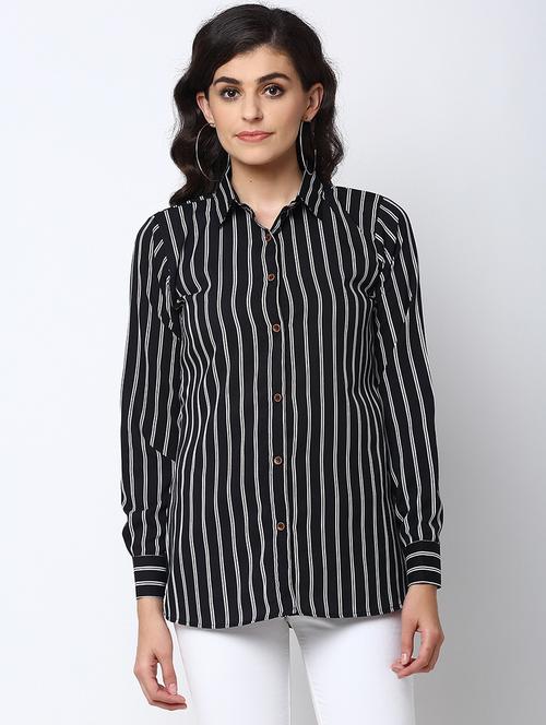 stripes crepe regular shirt - 19772492 - Standard Image - 0