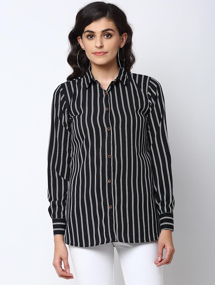 stripes crepe regular shirt - 19772492 - Zoom Image - 0