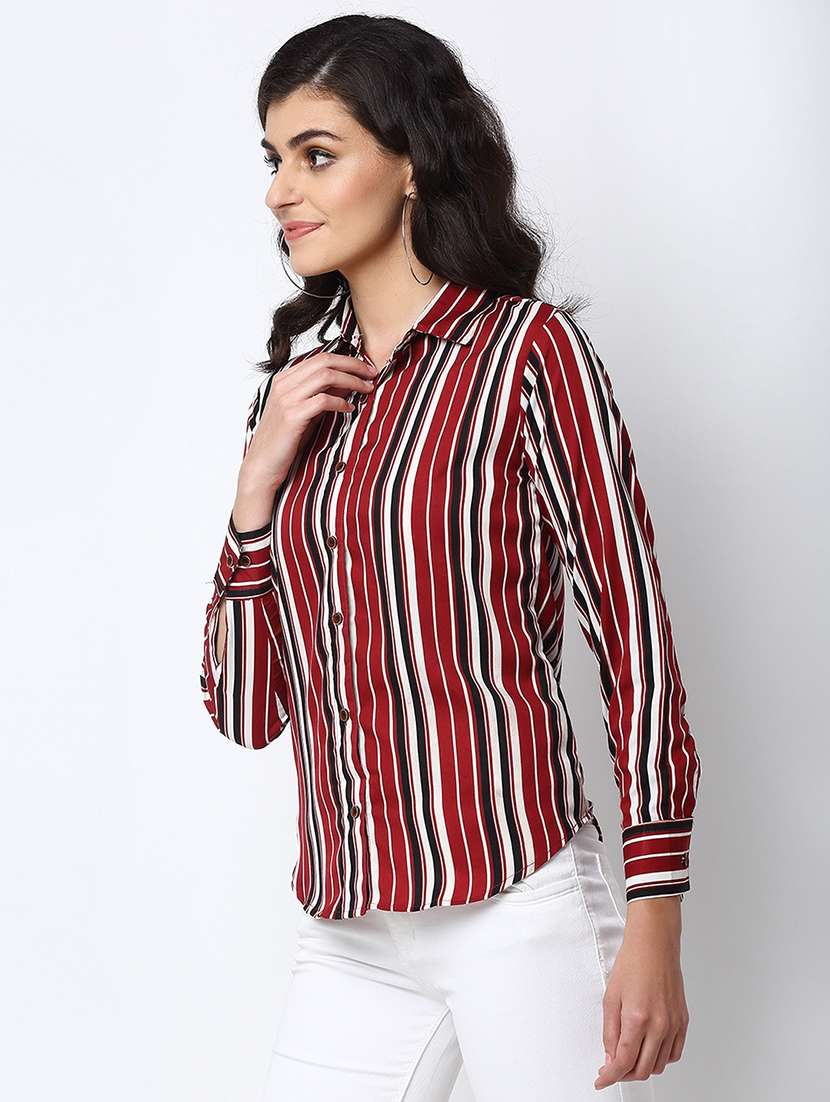 stripes crepe regular shirt - 19772498 - Standard Image - 1