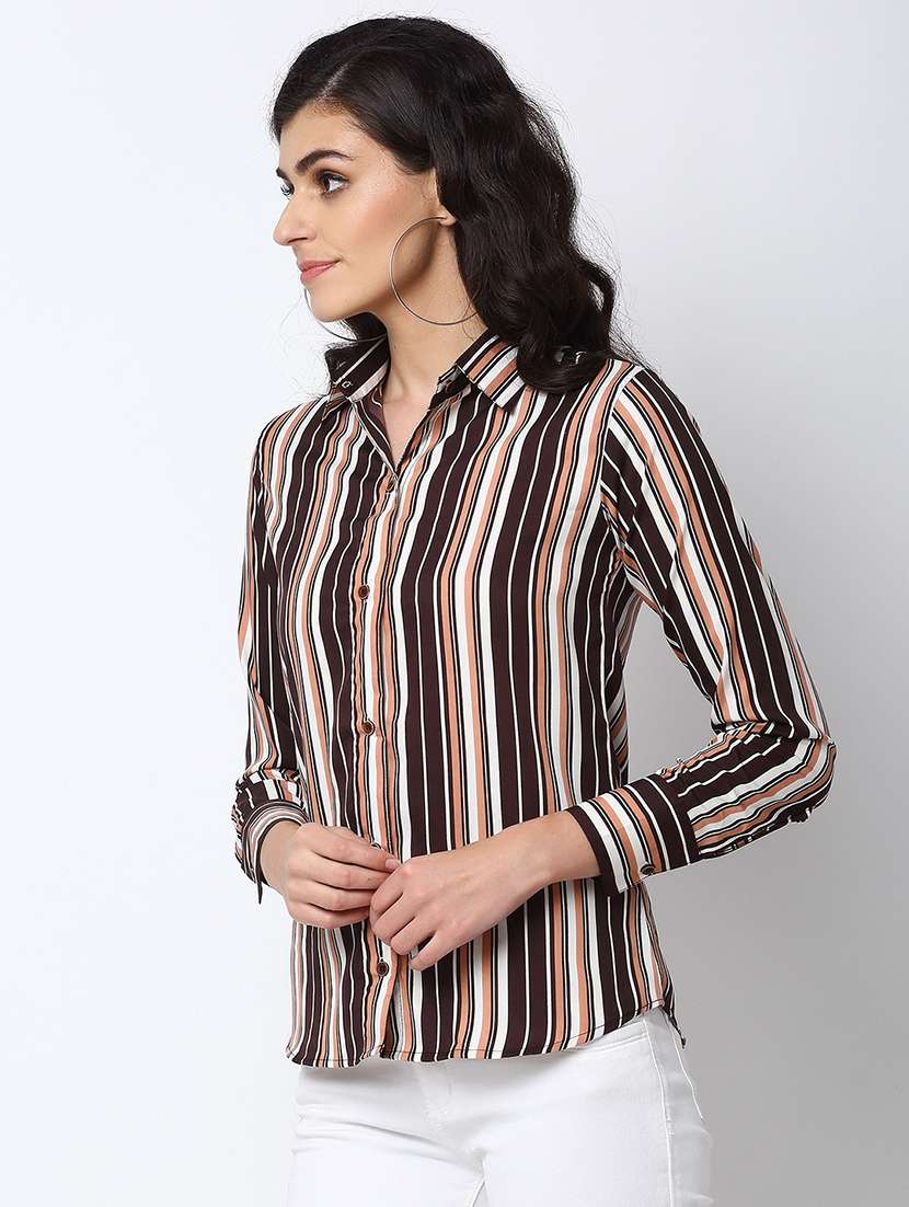 stripes crepe regular shirt - 19772499 -  Standard Image - 1