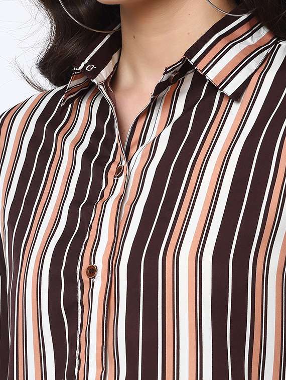 stripes crepe regular shirt - 19772499 -  Standard Image - 4