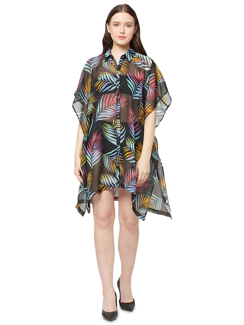 women's asymmetric tropical dress
