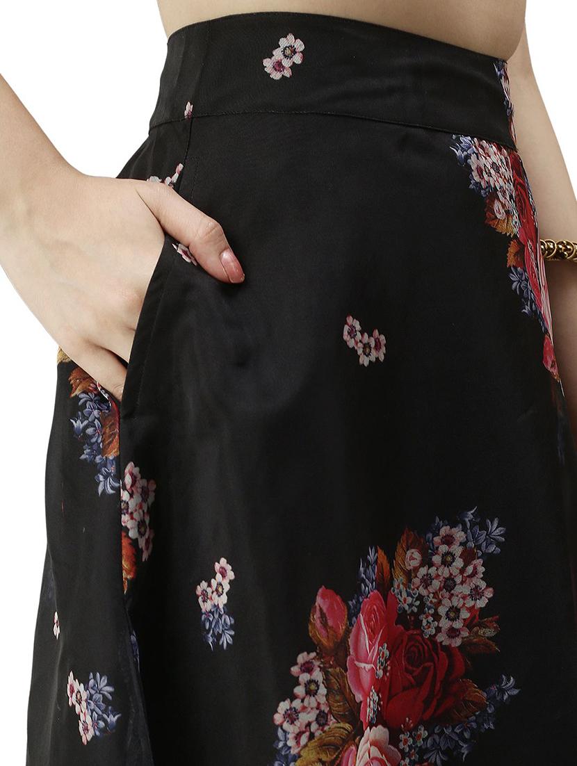 black printed polyester straight skirt - 19772643 - Standard Image - 4