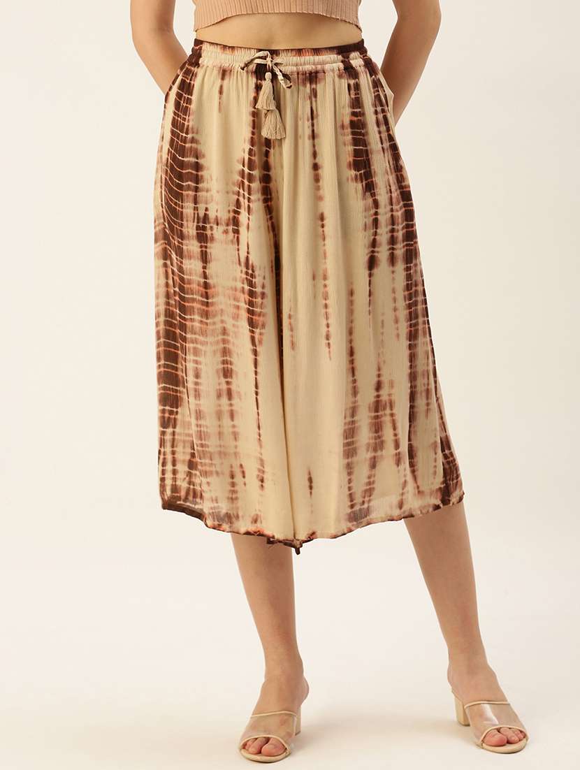 printed culottes pleated trouser - 19772648 - Zoom Image - 0