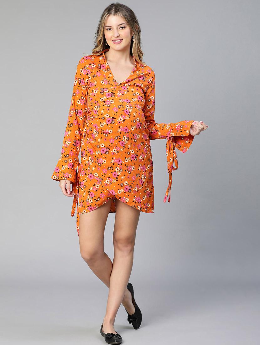 orange floral maternity wear - 19774995 - Standard Image - 4