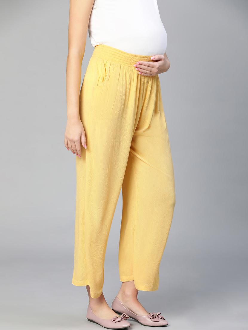 yellow solid maternity pant - 19774999 - Standard Image - 1