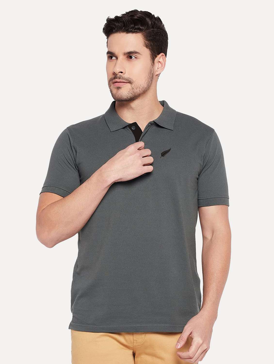 solids cotton polo t-shirt 