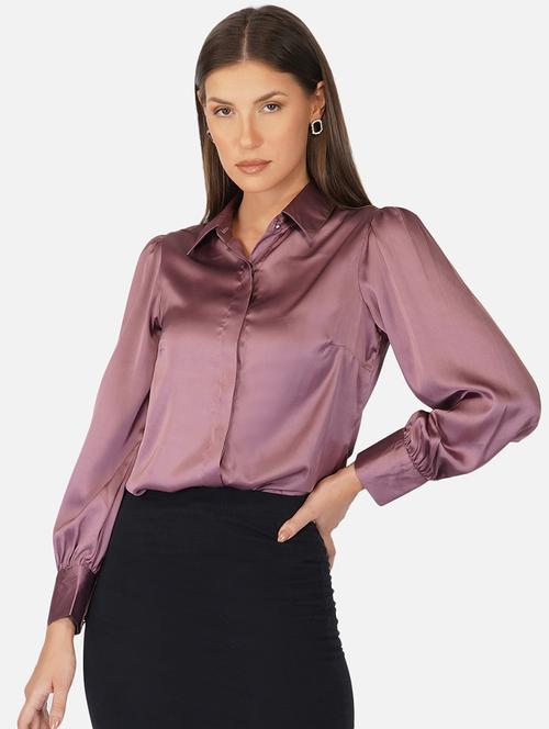 solids satin regular shirt - 19775873 - Standard Image - 0