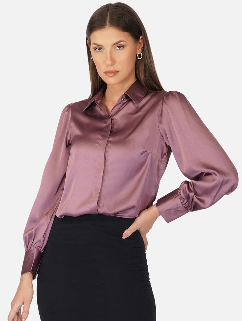 solids satin regular shirt - 19775873 - Zoom Image - 0