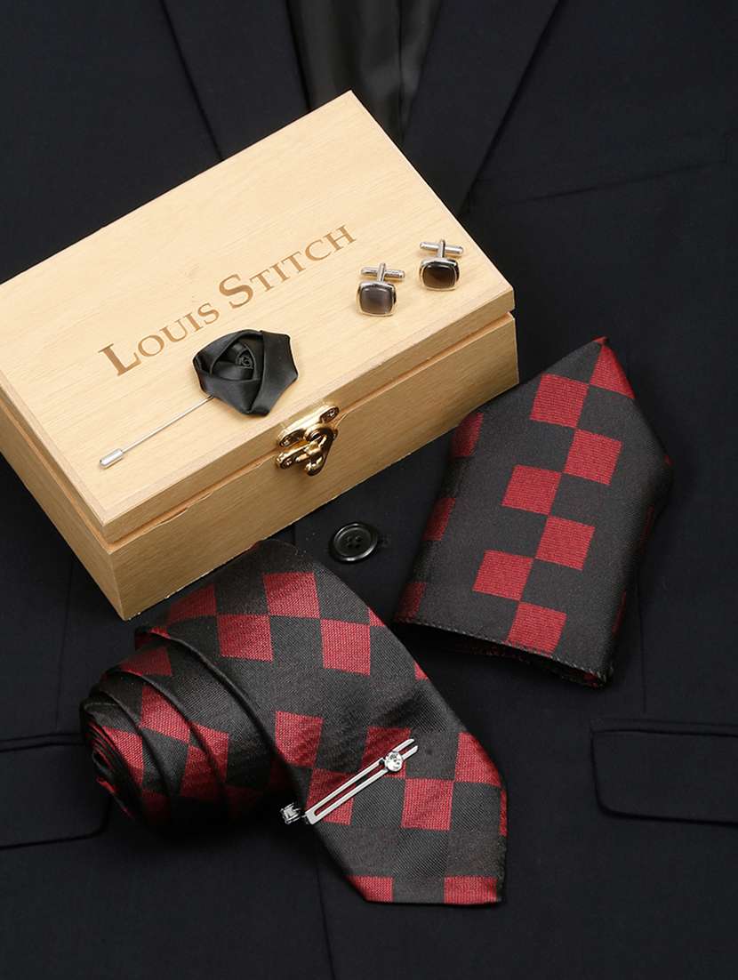 louis stitch mens necktie suit accessories set 