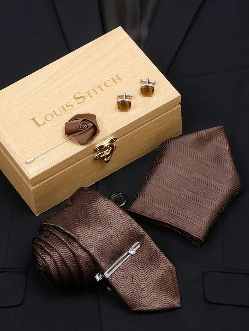 louis stitch mens necktie suit accessories set 