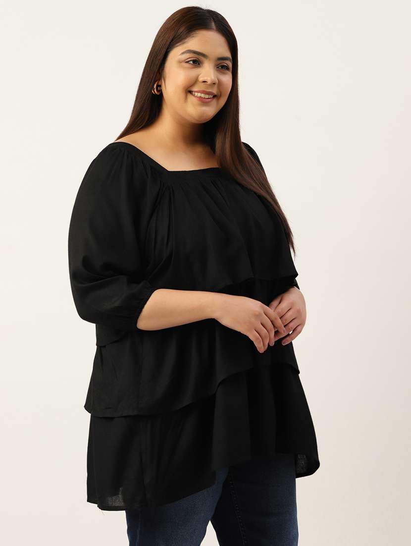 women's layered square neck top - 19777752 -  Standard Image - 1