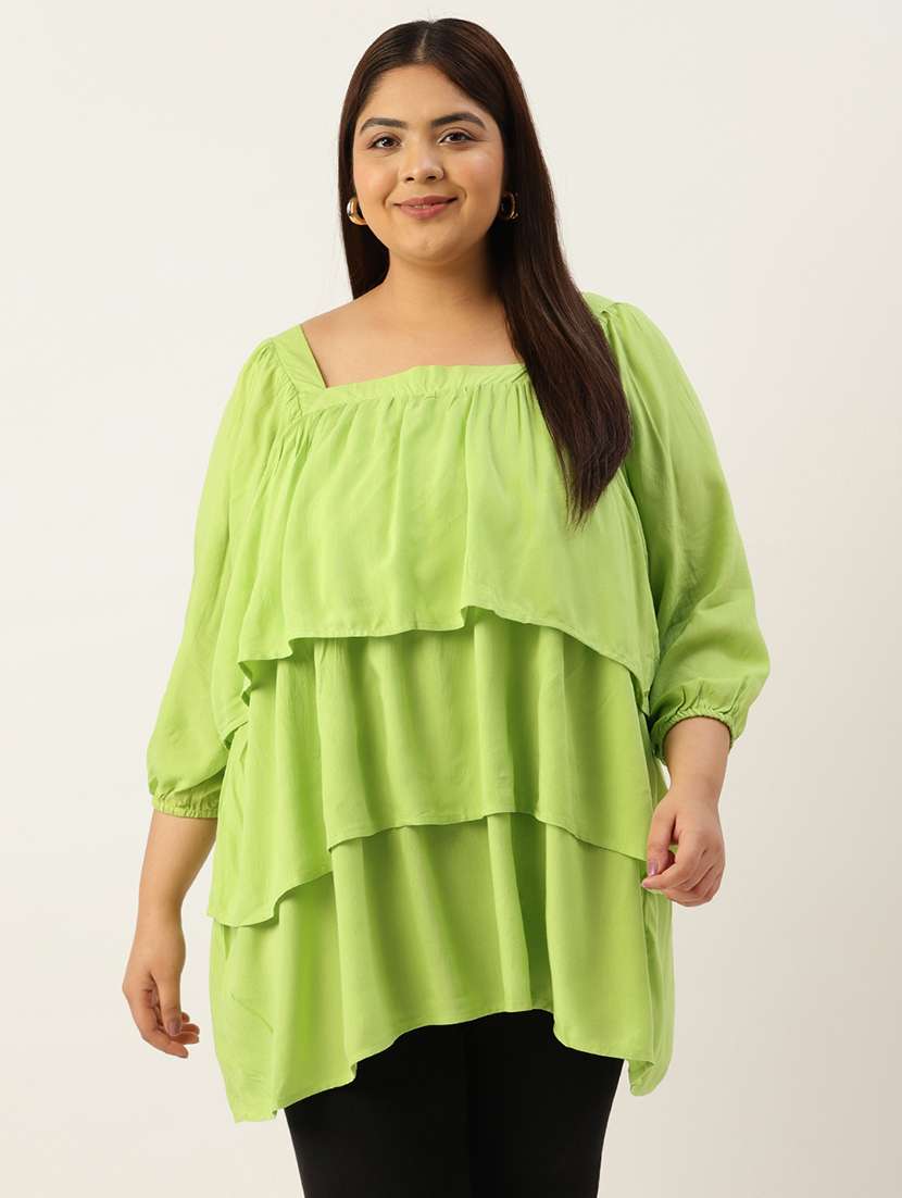 women's layered square neck top