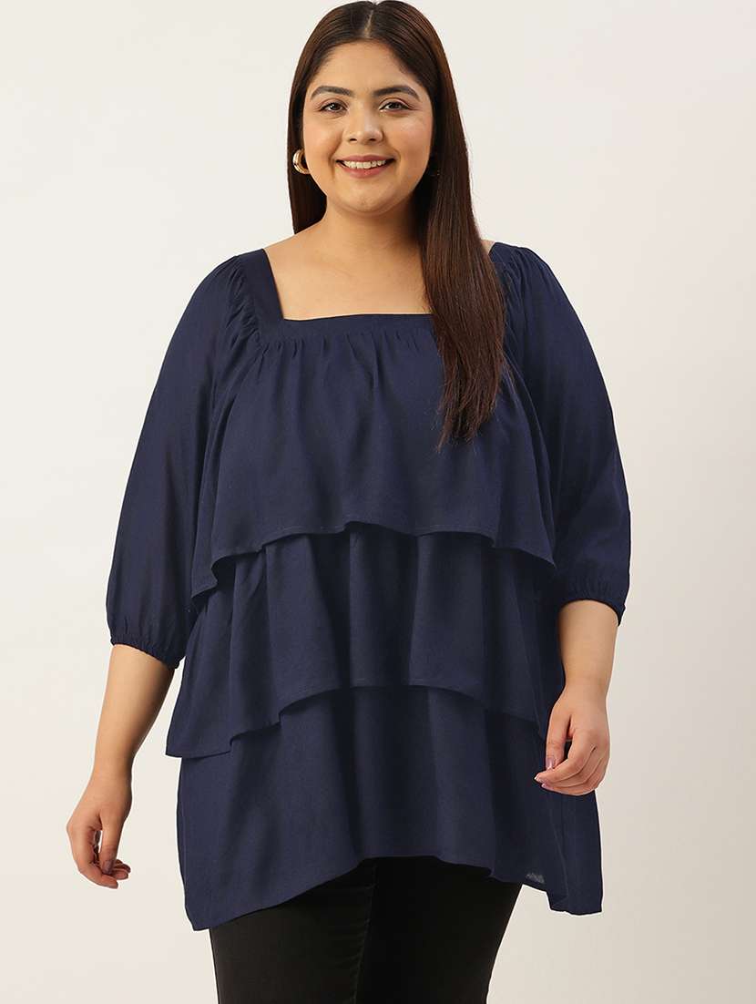 women's layered square neck top