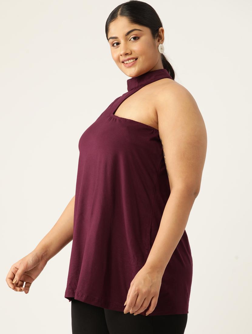 women's asymmetric mock neck top - 19777873 -  Standard Image - 1