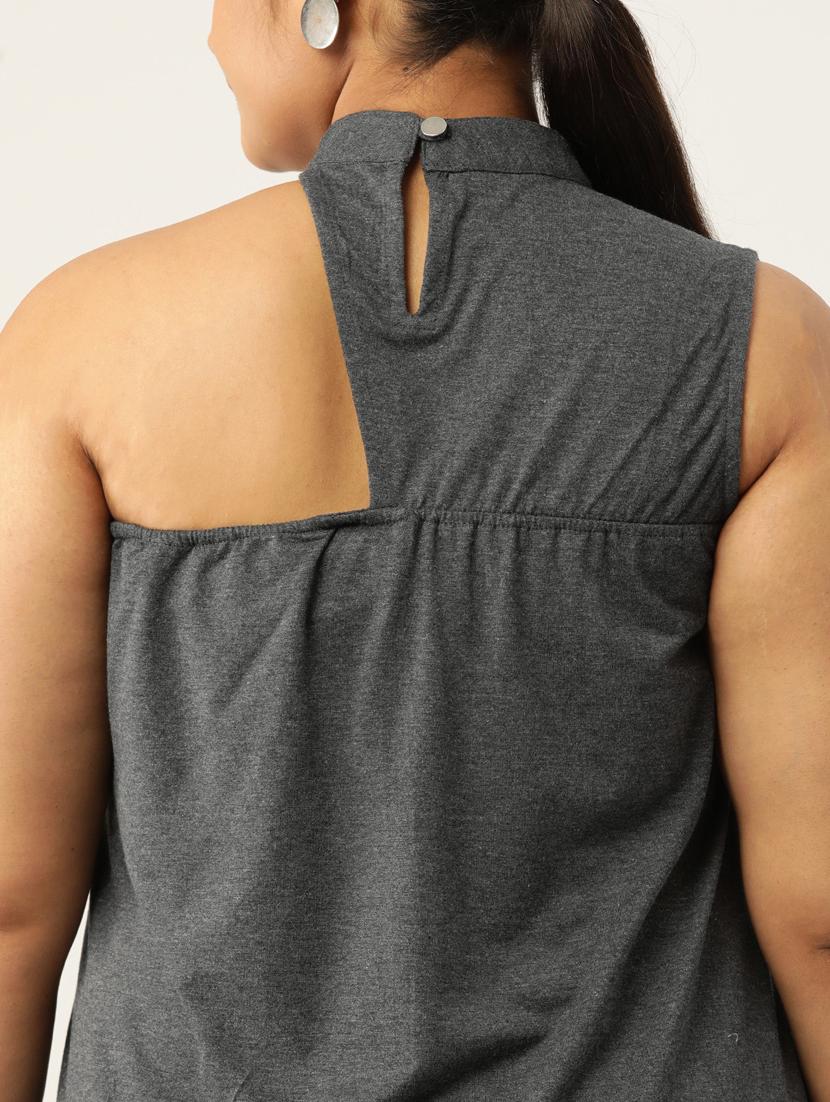 women's a line single shoulder top - 19777877 - Standard Image - 4