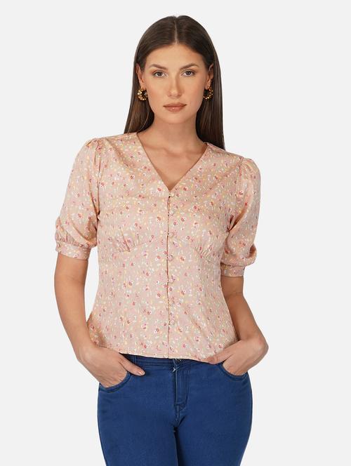 beige printed regular shirt - 19777898 - Standard Image - 0
