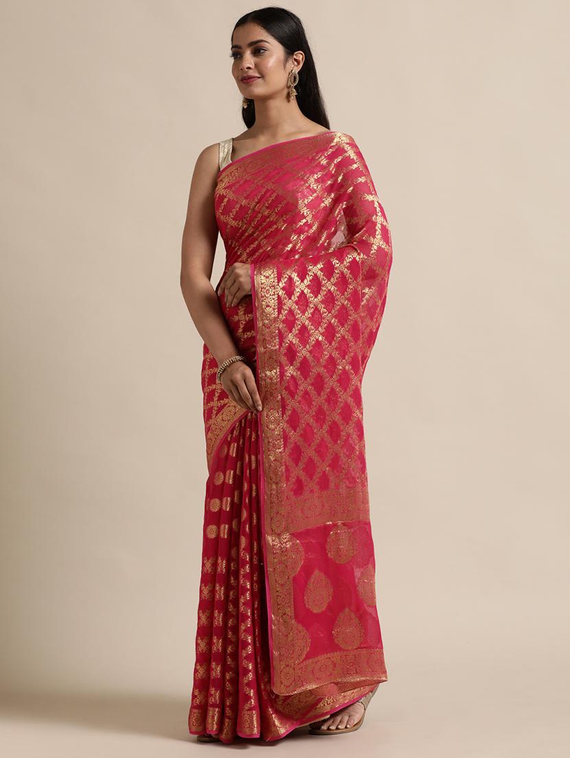zari work saree with blouse - 19777908 - Standard Image - 1