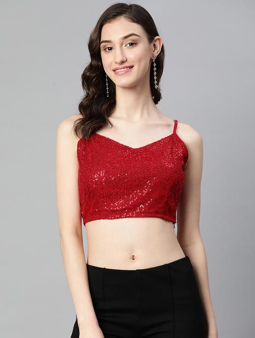 women's crop sweetheart neck top - 19778626 -  Standard Image - 0