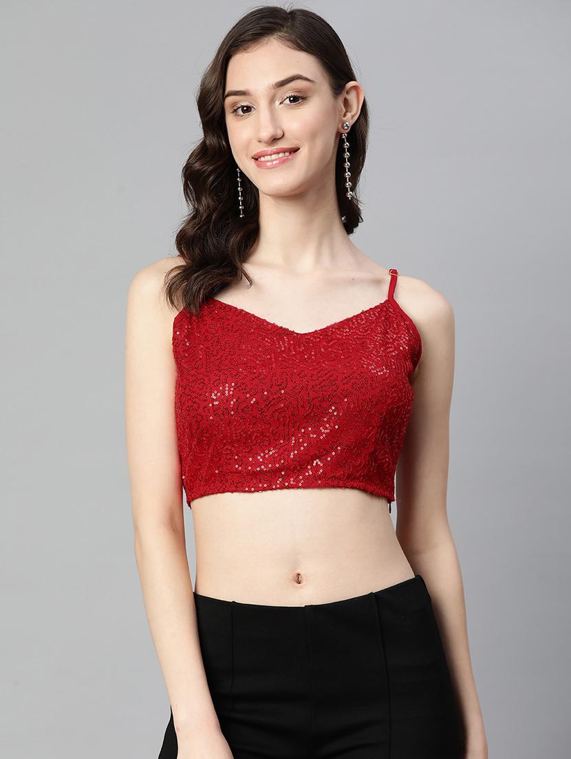 women's crop sweetheart neck top - 19778626 -  Zoom Image - 0