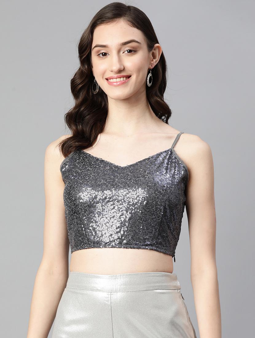 women's crop shoulder strap top - 19778627 -  Zoom Image - 0