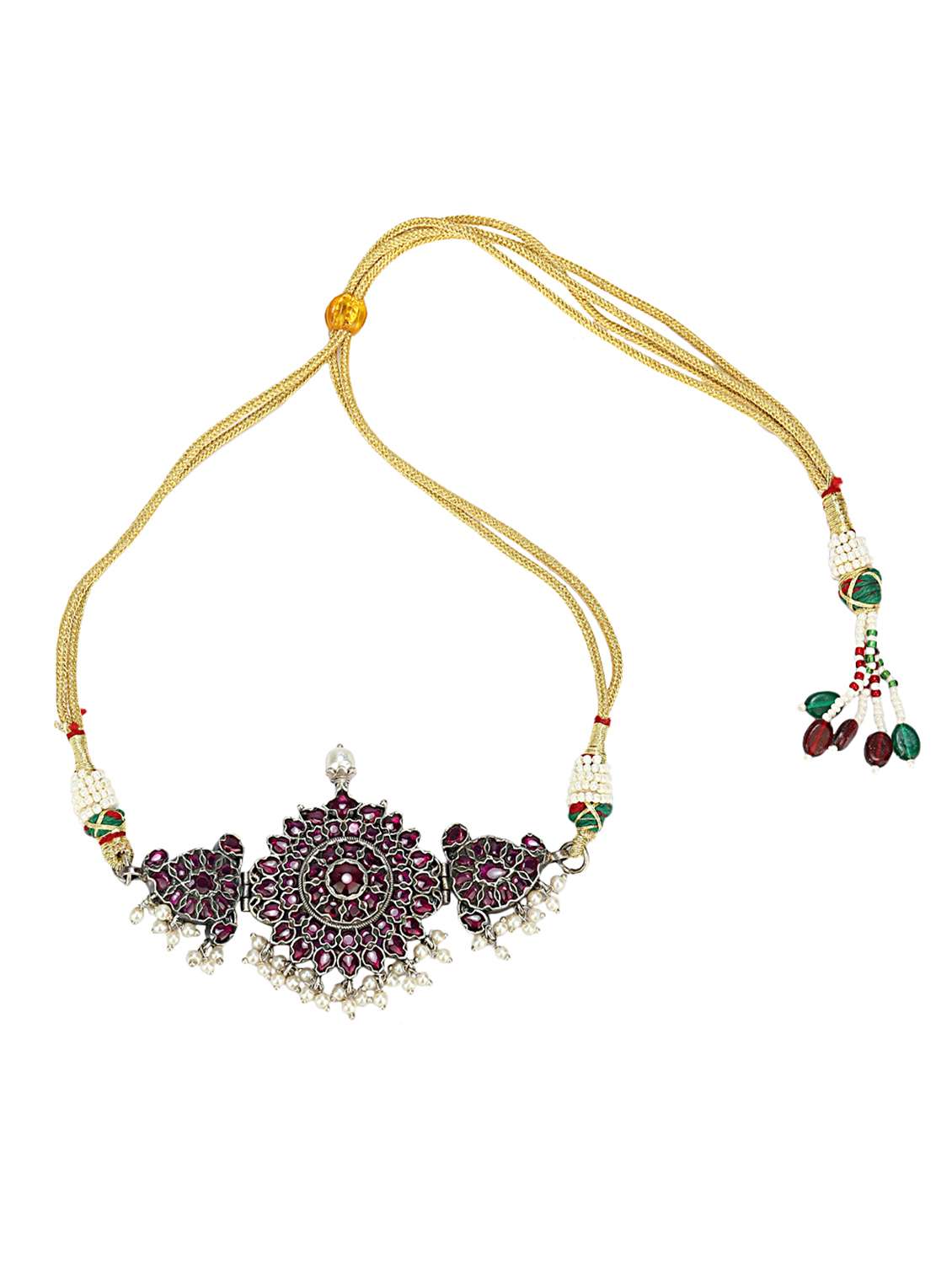 multi colored brass necklaces and earring set - 19778634 -  Standard Image - 1