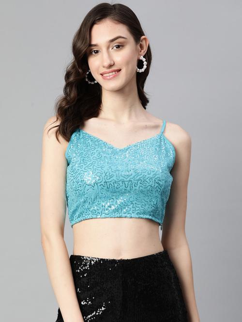 women's crop shoulder strap top - 19778643 - Standard Image - 0