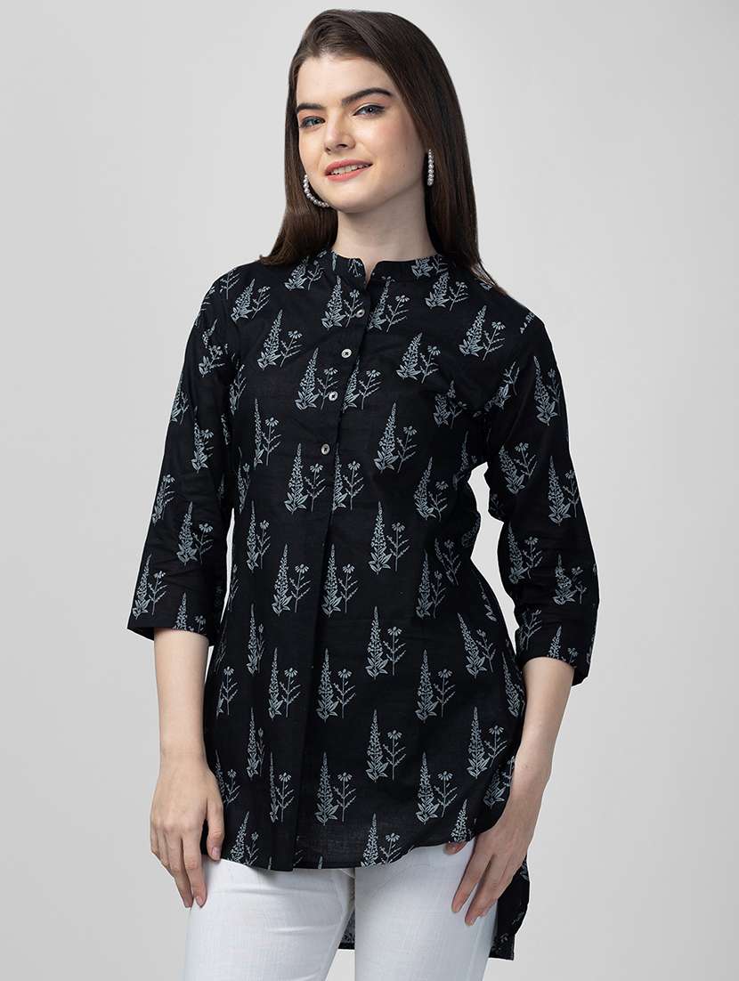 printed cotton regular tunic - 19779173 -  Standard Image - 1
