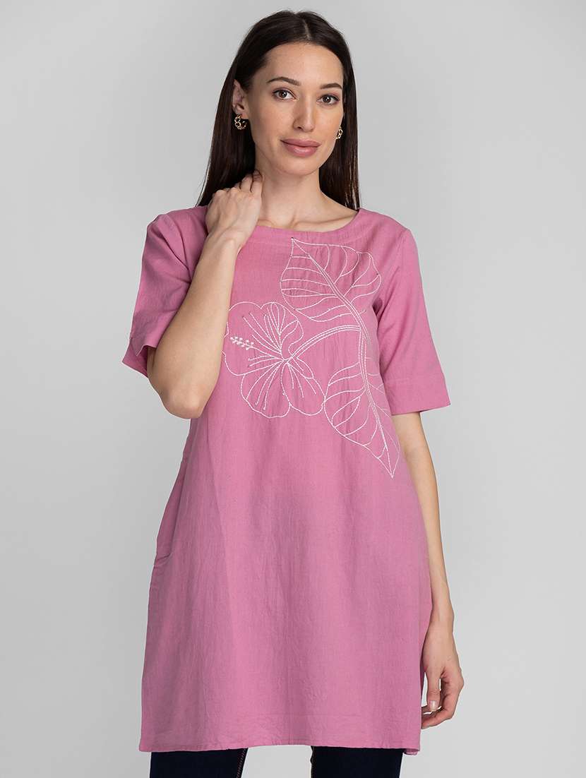 self design cotton regular tunic