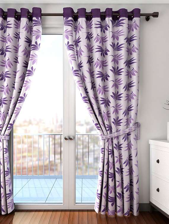 cortina designer eyelet printed home curtains