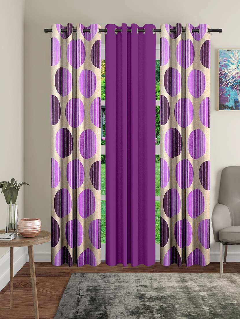 cortina designer eyelet printed home curtains