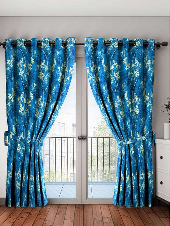 cortina designer eyelet printed home curtains