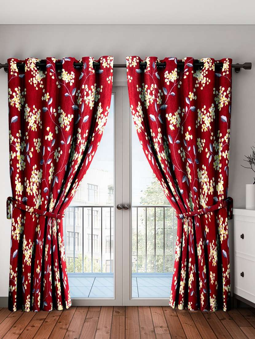 cortina designer eyelet printed home curtains