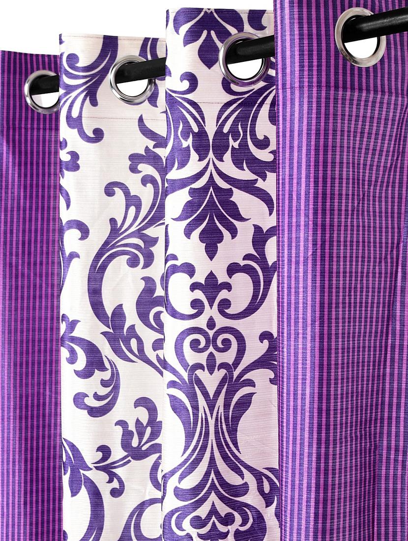 eyelet pack of2 2 piece polyester curtain,door 7 feet - 19780505 - Standard Image - 1