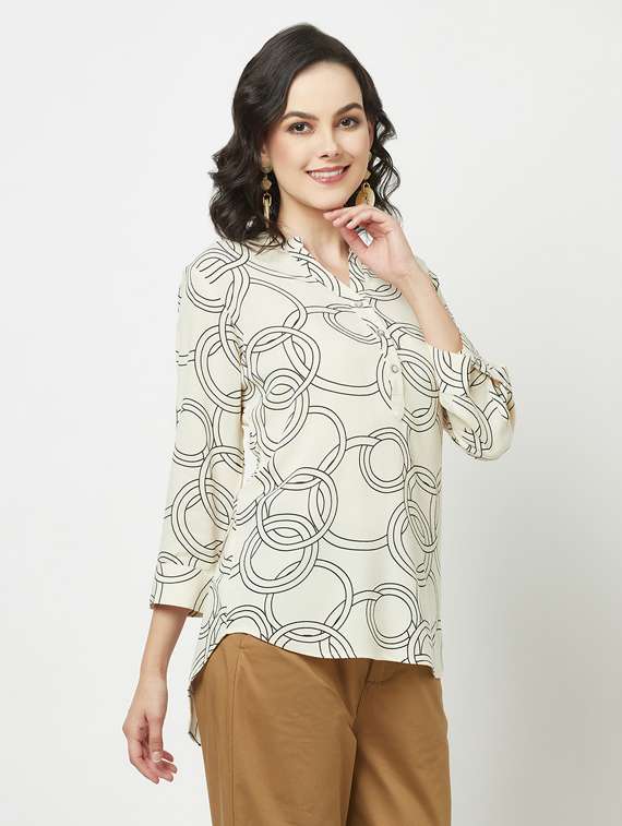 printed viscose regular top - 19780772 -  Standard Image - 1