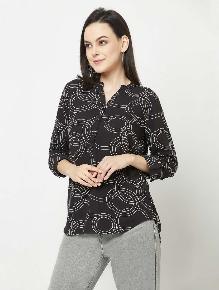 printed viscose regular top - 19780773 -  Standard Image - 1
