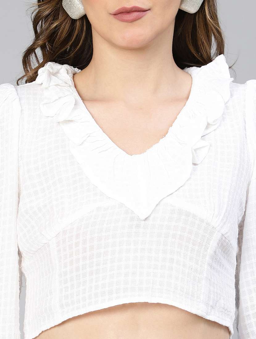 women's crop v neck top - 19780848 -  Standard Image - 4