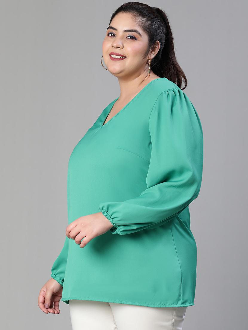 women's straight v neck top - 19780875 -  Standard Image - 1