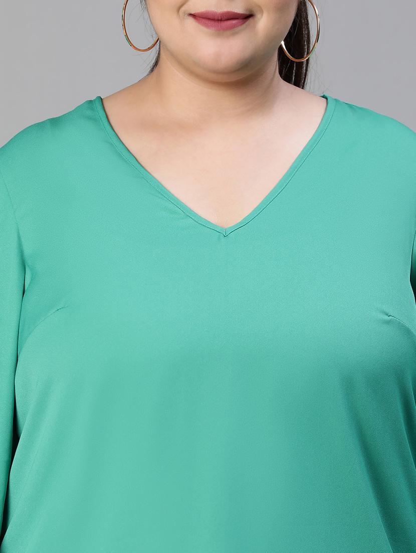 women's straight v neck top - 19780875 - Standard Image - 4