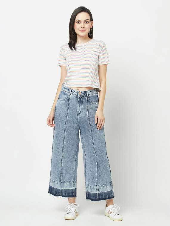 women's plain wide leg jeans - 19780893 -  Standard Image - 4