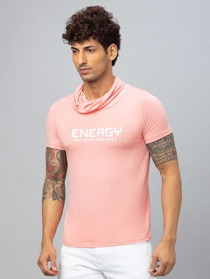 pink chest print regular t-shirt - 19781389 -  Standard Image - 1