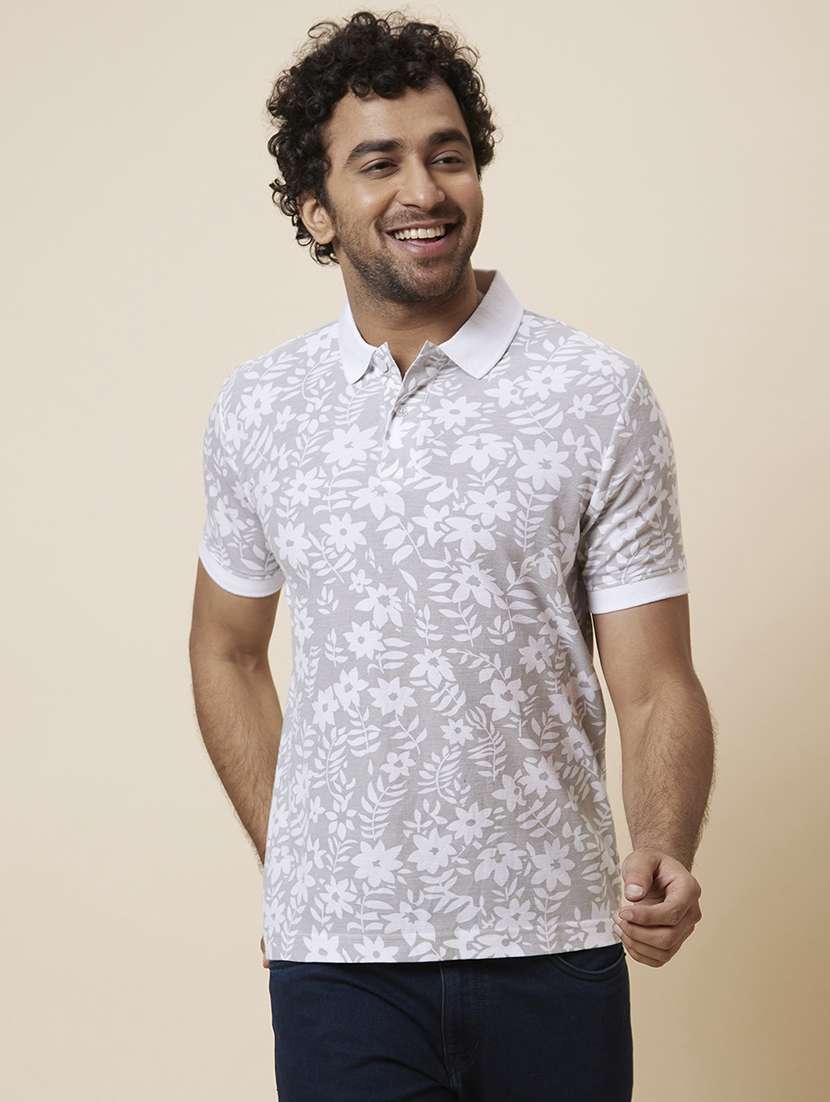 polo neck printed regular t-shirt