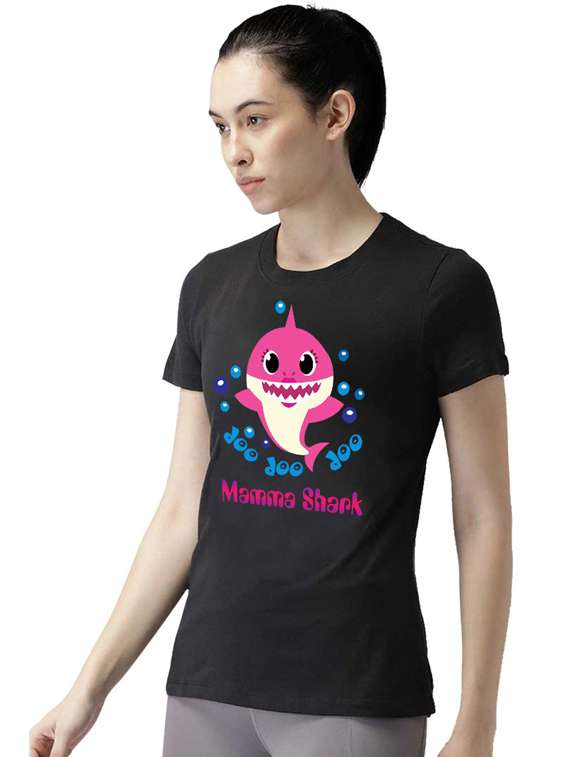 women's front print round neck t-shirt - 19782063 - Standard Image - 1