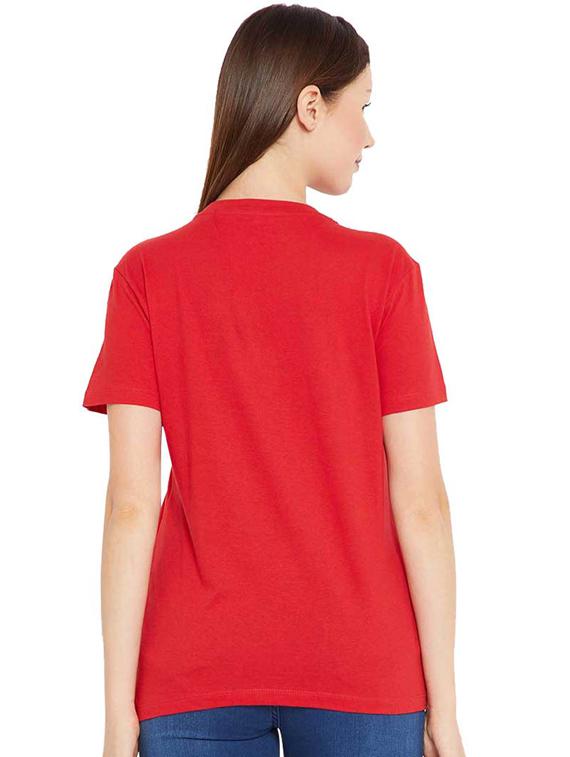 women's front print round neck t-shirt - 19782085 - Standard Image - 1