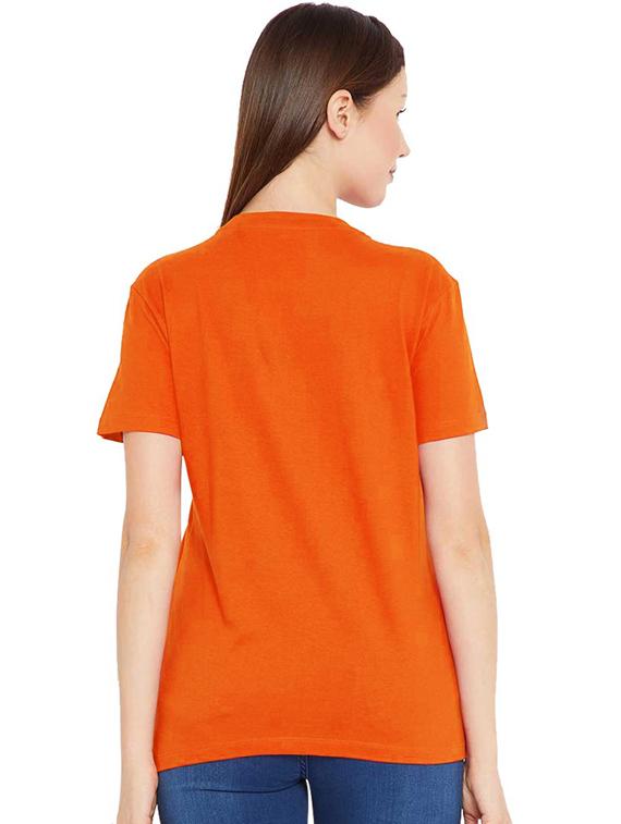 women's chest print round neck t-shirt - 19782161 -  Standard Image - 1