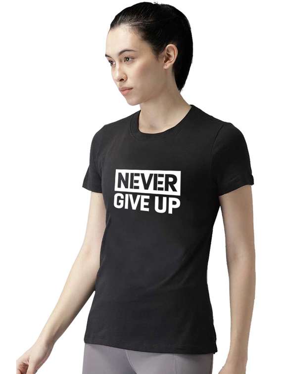 women's front print round neck t-shirt - 19782171 -  Standard Image - 1