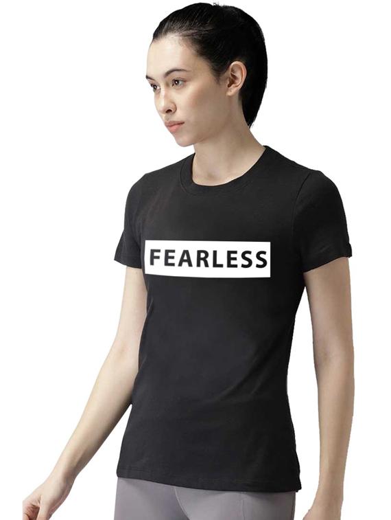 women's chest print round neck t-shirt - 19782216 - Standard Image - 1