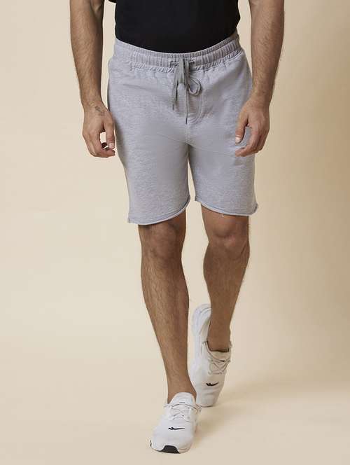 grey solid regular fit sports shorts - 19782557 - Standard Image - 0